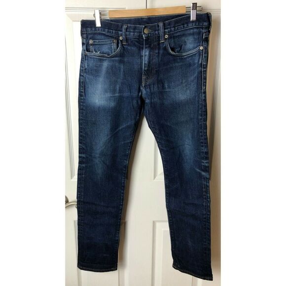 J. Crew 484 Dark Wash Blue Denim Slim Fit Jeans Men's Size W31 L30 - Picture 1 of 12